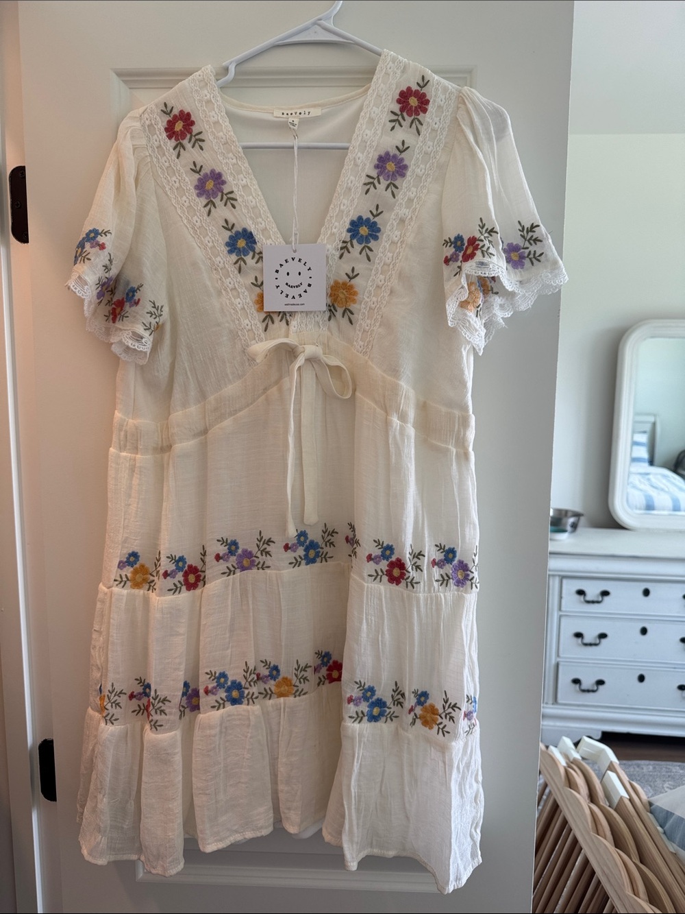 cream floral dress